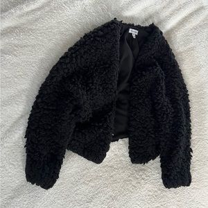Fluffy Black Jacket Kids Size Small